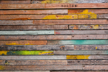 Wall Mural - Colorful vintage wood abstract background