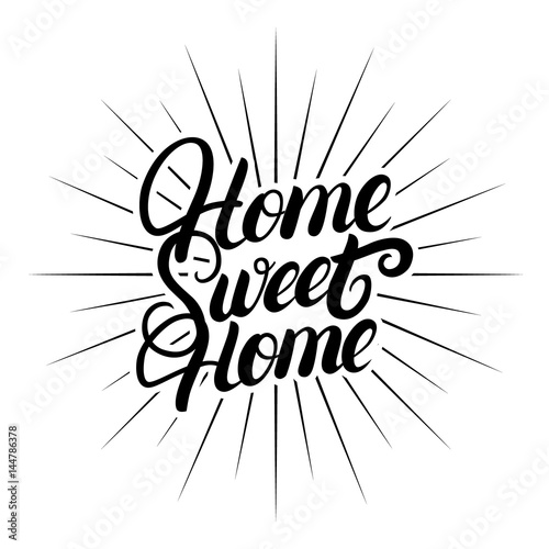 Fotografía Home sweet home hand written lettering.