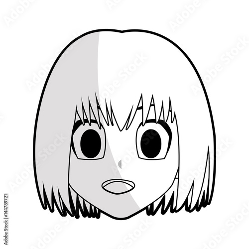 Cute Young Girl With Short Straight Hair Anime Or Manga Icon Image