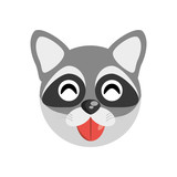 Fototapeta  - cute face raccoon animal cheerful vector ilustration eps 10
