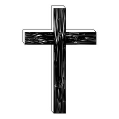 black silhouette of wooden cross vector illustration