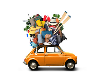 Wall Mural - vacation and travel, a huge pile of things for the holiday
