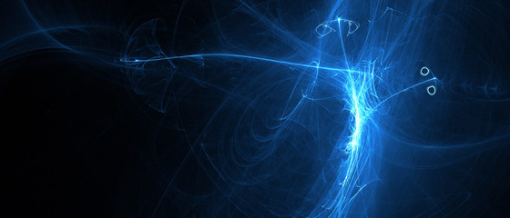 Wall Mural - blue glow energy wave.