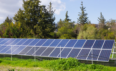 Solar panel produces green, environmentally friendly energy from the sun.