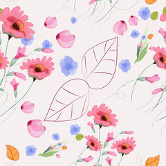 Wall Mural - Floral seamless pattern
