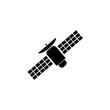 Pictogram satellite icon. Black icon on white background.