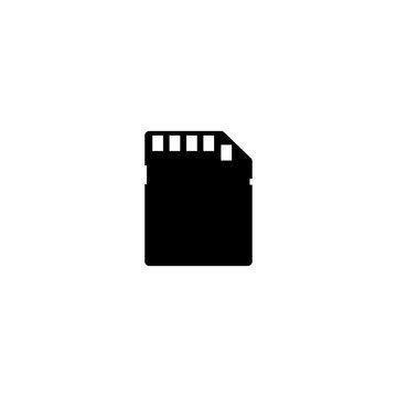 Pictogram memory card icon. Black icon on white background.