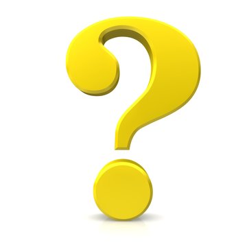 question mark 3d yellow gold white background rendering icon symbol sign