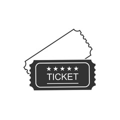 Wall Mural - ticket icon in vintage style on blank background