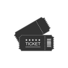Wall Mural - ticket icon in vintage style on blank background
