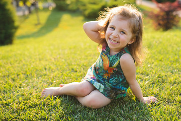 Canvas Print - Charming Girl on Grass