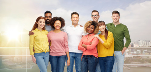 Wall Mural - international group of happy smiling people