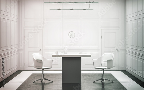 Blank White Luxury Office Interior Design 3d Rendering Bright Office Interior Design 3d Rendering