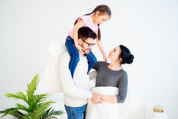 Family pillow fight