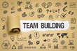 Team Building Papier mit Symbole
