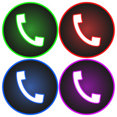 Poster - vector image button with handset