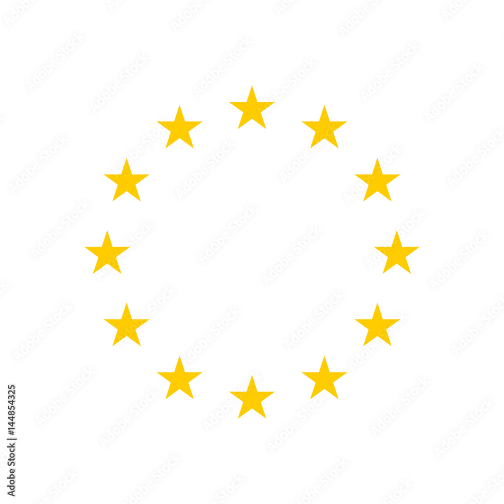 The wreath of stars of EU isolated on white background. Vector illustration. EPS10 - obrazy, fototapety, plakaty 