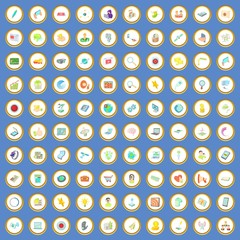 Poster - 100 network icons set cartoon vector