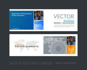 Wall Mural - Vector set of modern horizontal website banners with colourful a