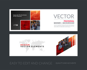Wall Mural - Vector set of modern horizontal website banners with colourful a