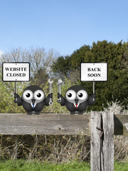 Wall Mural - Comical website closed due to maintenance back soon message 