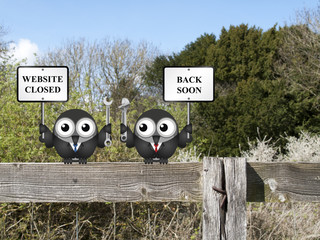 Wall Mural - Comical website closed due to maintenance back soon message 