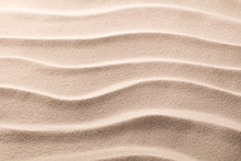 Ripples In The Beack Sand, Pattern Of Rippled Lines Texture Background.