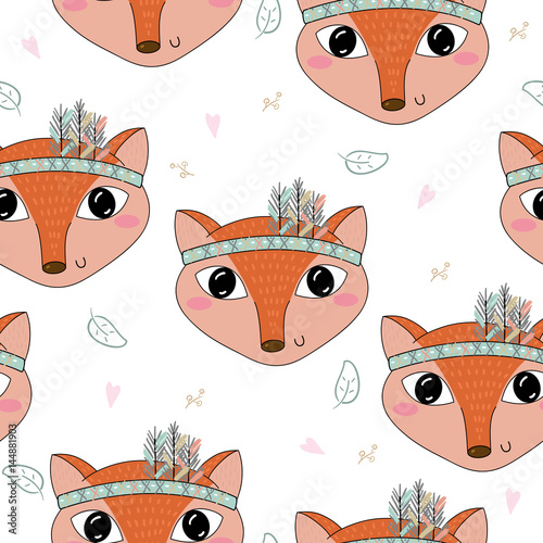 reka-rysujacy-wektor-sliczny-bezszwowy-wzor-z-slicznym-fox