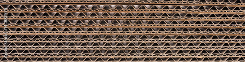 Fotografía Close up of side view of a corrugated cardboard background