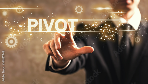 Fotomural Pivot text with businessman