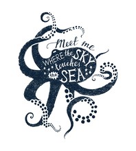 Poster With Octopus Silhouette And Lettering