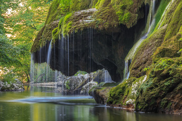 Wall Mural - Bigar Cascade Falls in Nera Beusnita Gorges National Park, Romania.