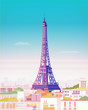 Vector illustration. Paris. eiffel tower