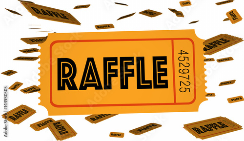 Fotomural Raffle Tickets Contest Enter Now Win Big 3d Illustration