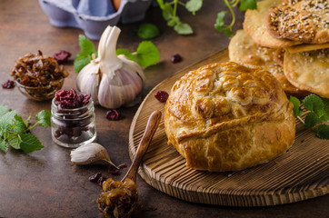 Puff pastry stuffed by camembert