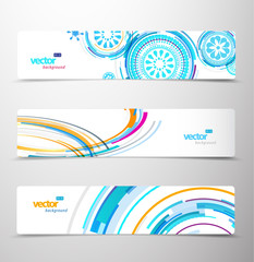 Set of abstract colorful headers.