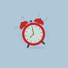 Alarm Clock Wake Up Time. Alarm Clock Ringing Illustration