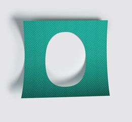 Fototapete - Colorful Bent Sticker Font Made Of Cut Out Glossy Paper. Vibrant Number 0. 3d rendering illustration