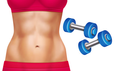 Sticker - Abs Woman Realistic Set