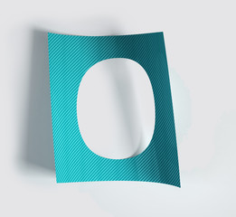 Fototapete - Colorful Bent Sticker Font Made Of Cut Out Glossy Paper. Vibrant Big Letter O. 3d rendering illustration