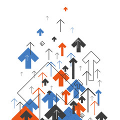 Poster - Abstract Success Concept. Growing arrows Illustration. Motion Up. Successful Background Cover Design for annuals reports, brochures, etc