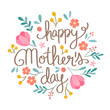 Hand drawn Happy Mother's Day floral illustration. Suitable for social media, print, decoration, invitation cards and other Mother's Day related activities. Vector illustration.