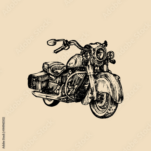 Fotografía Vector hand drawn cruiser for MC,biker logo,label