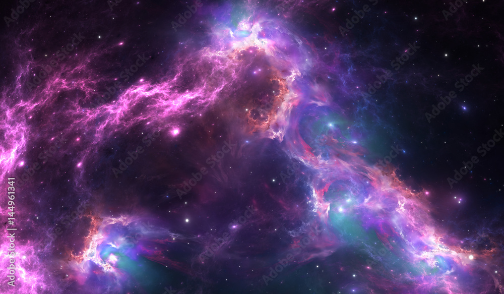 Space nebula, for use with projects on science, research, and education. - obrazy, fototapety, plakaty 