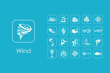 Sticker - Set of wind simple icons