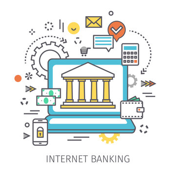 Concept of internet banking.