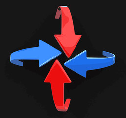 Poster - Set of color vector arrows. Image with clipping path