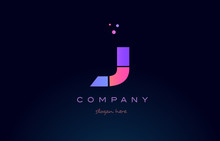 J Creative Blue Pink Purple Alphabet Letter Logo Icon Design