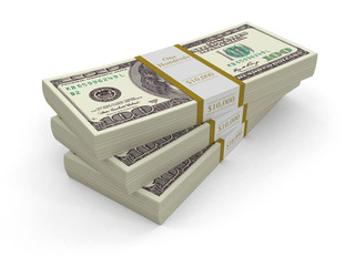 Poster - Pile of Dollars. Image with clipping path