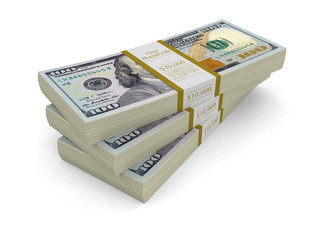 Poster - Pile of Dollars. Image with clipping path